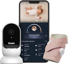 Owlet - Dream Duo: Dream Sock Baby Monitor and HD Camera - Dusty Rose - Front_Zoom