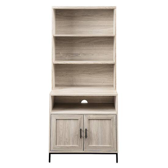 Walker Edison Contemporary 2 Door Hutch Bookshelf Birch