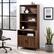 Alt View 12. Walker Edison - Contemporary 2-Door Hutch Bookshelf - Dark Walnut.