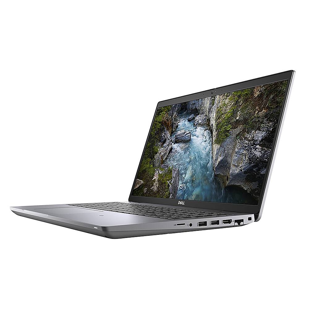 Left View: Dell - Precision 3000 15.6" Laptop - Intel Core i7 - 16 GB Memory - NVIDIA T600 - 512 GB SSD - Titan Gray