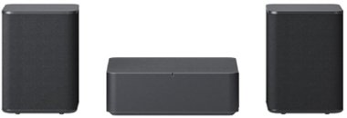 LG - 140W Wireless Rear Channel Speakers (Pair) - Black - Front_Zoom