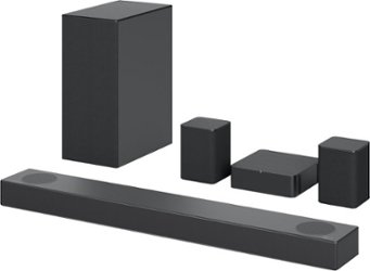 LG - 5.1.2 Channel Soundbar with Wireless Subwoofer, Dolby Atmos and DTS:X - Black - Front_Zoom