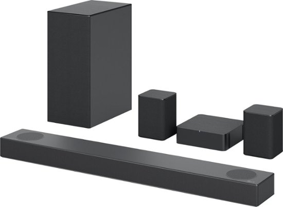 Front Zoom. LG - 5.1.2 Channel Soundbar with Wireless Subwoofer, Dolby Atmos and DTS:X - Black.