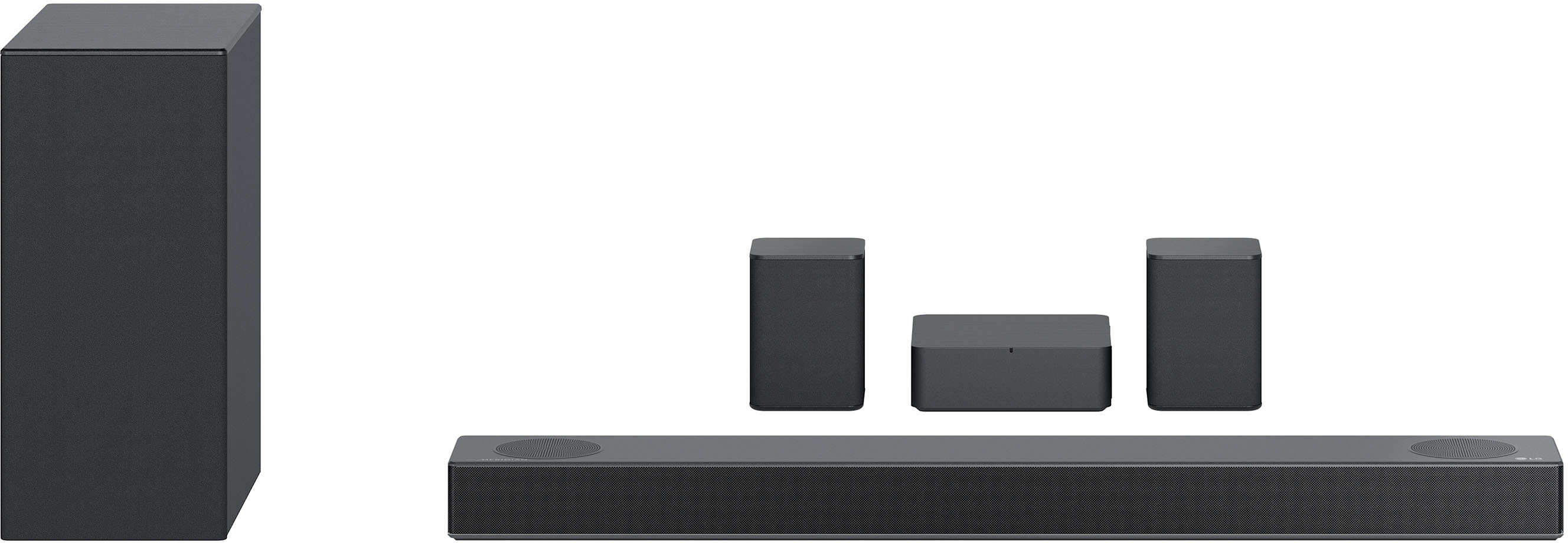 Angle View: LG - 5.1.2 Channel Soundbar with Wireless Subwoofer, Dolby Atmos and DTS:X - Black