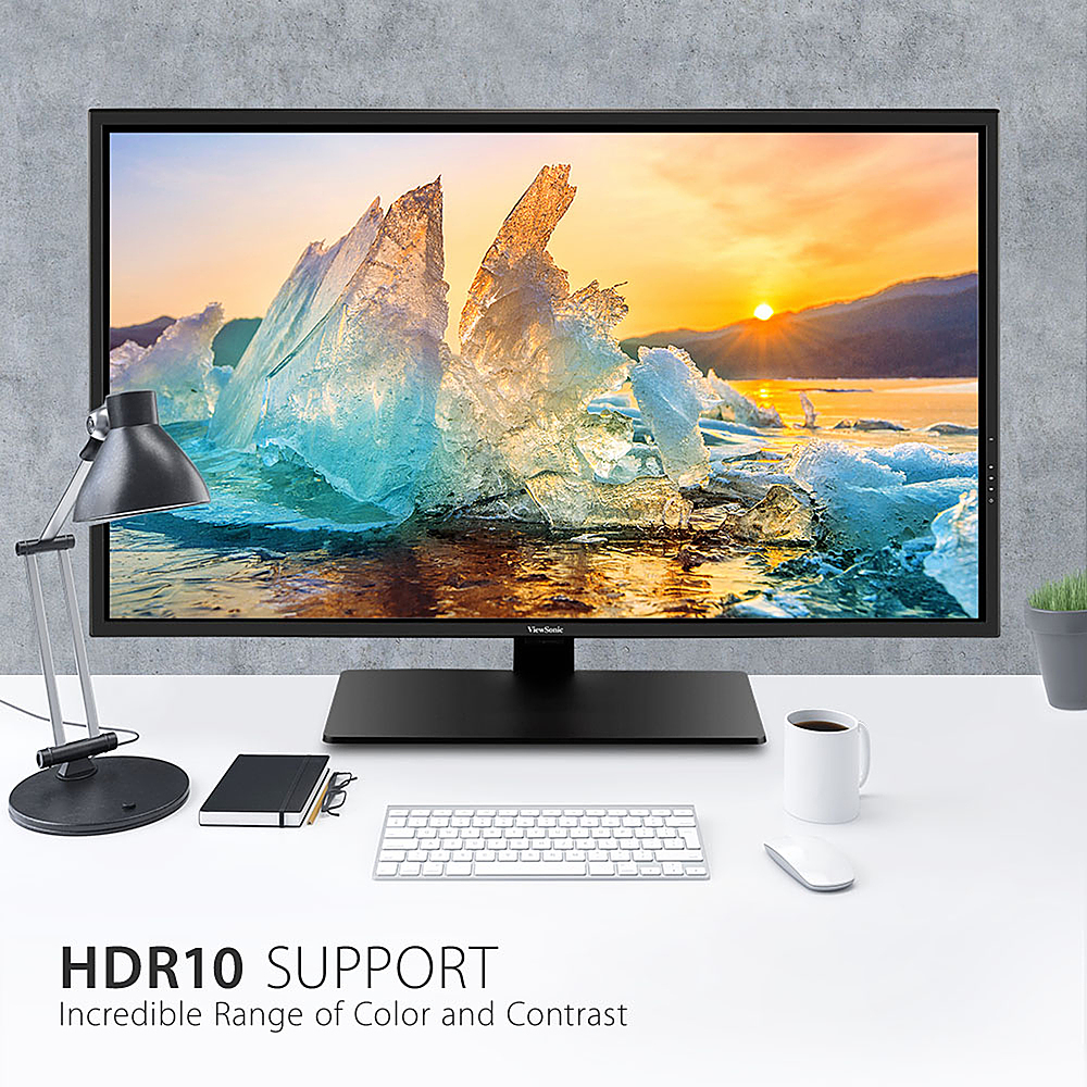 Left View: ViewSonic - VX4381-4K 42.5"  LCD 4K UHD Monitor with HDR (DisplayPort USB, HDMI) - Black