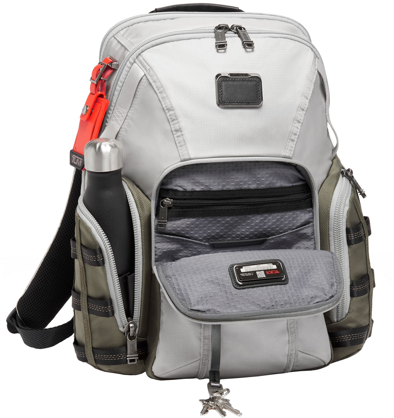 Left View: TUMI - Alpha Bravo Navigation Backpack - Grey