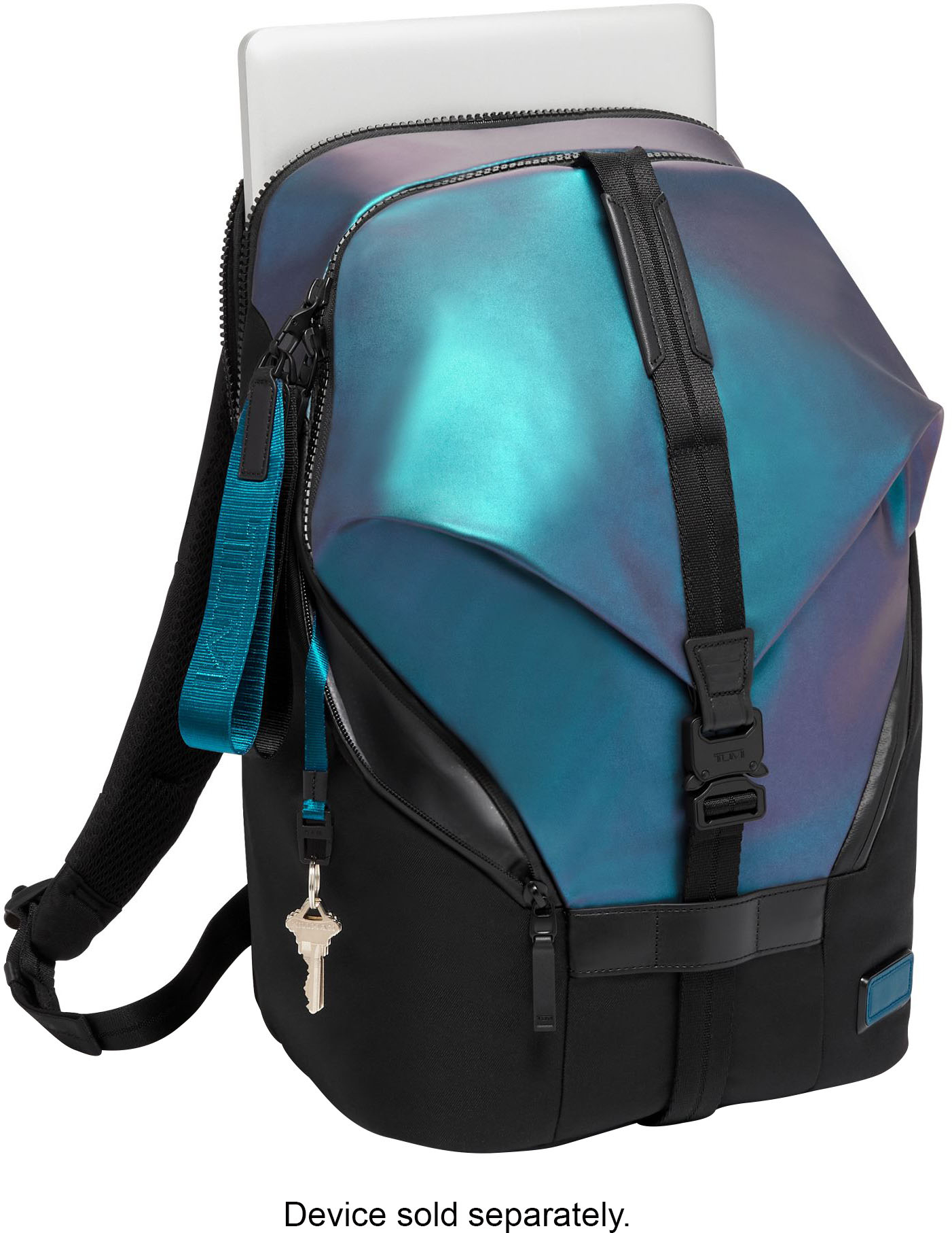 Left View: TUMI - Tahoe Finch Backpack - Blue