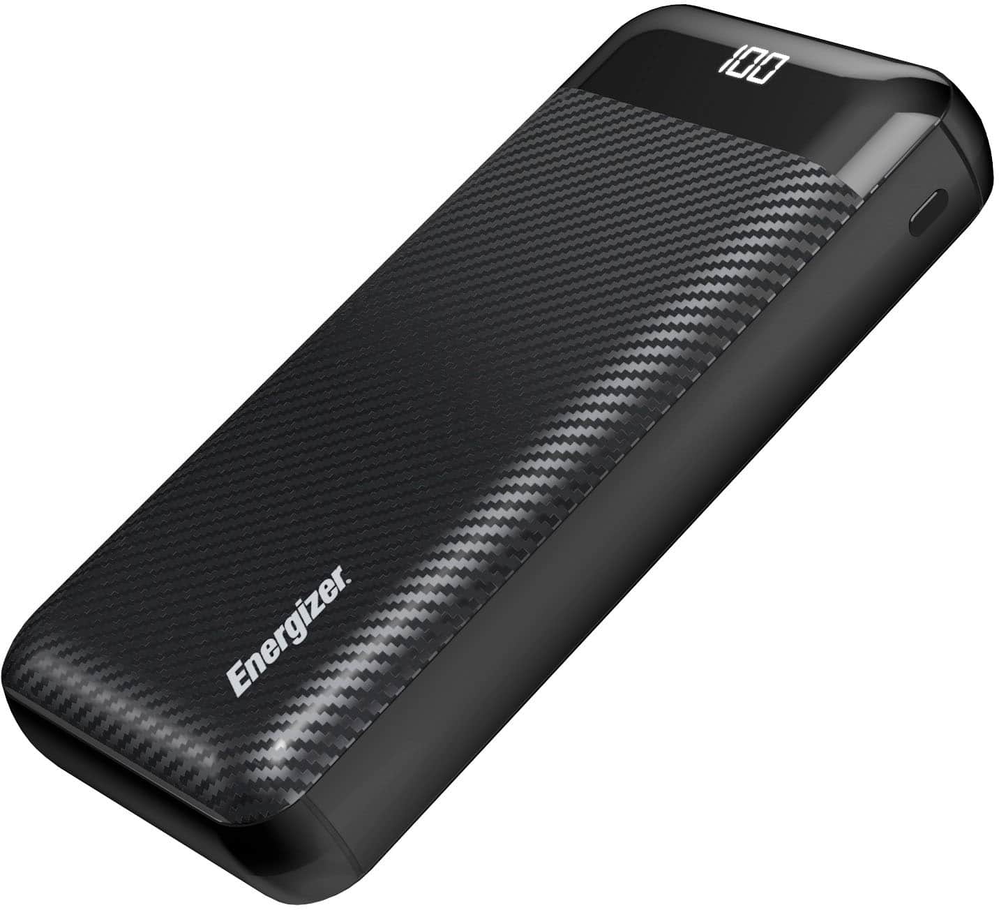 Alt View 2. Energizer - MAX 20,000mAh 15W USB-C 3-Port Universal Portable Battery Charger/Power Bank w/ LCD screen for Smartphones & Accessories - Black.