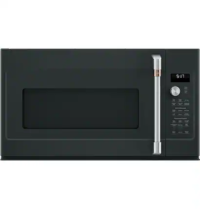 Front. Café - 1.7 Cu. Ft. Convection Over-the-Range Microwave with Air Fry - Matte Black.