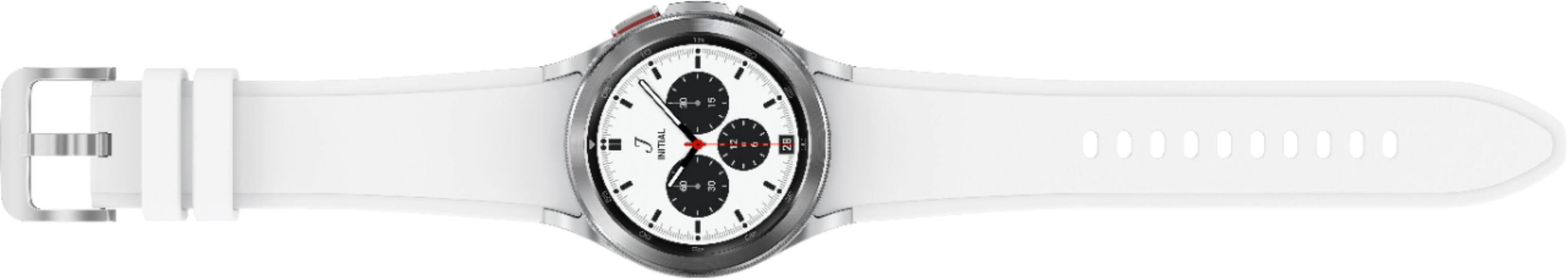 Alt View 11. Samsung - Geek Squad Certified Refurbished Galaxy Watch4 Classic Stainless Steel Smartwatch 42mm LTE - Silver.