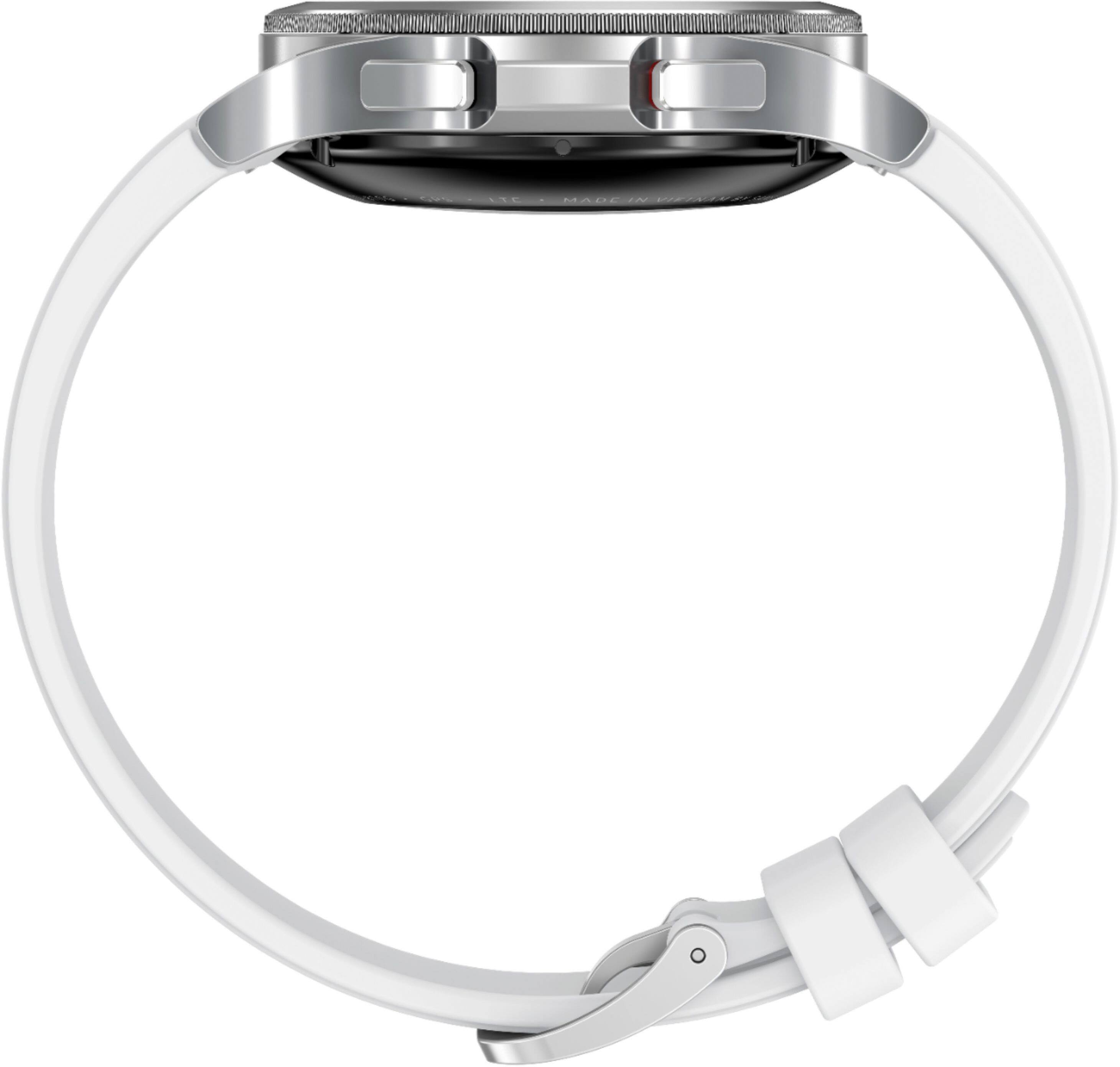 Alt View 14. Samsung - Geek Squad Certified Refurbished Galaxy Watch4 Classic Stainless Steel Smartwatch 42mm LTE - Silver.