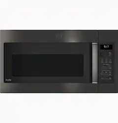 GE Profile - Profile Series 1.7 Cu. Ft. Convection Over-the-Range Microwave with Sensor Cooking and Chef Connect - Black Stainless Steel - Front_Zoom