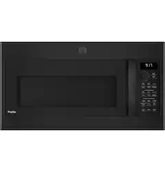 GE Profile - Profile Series 1.7 Cu. Ft. Convection Over-the-Range Microwave with Sensor Cooking and Chef Connect - Black - Front_Zoom