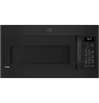 Front. GE Profile - Profile Series 1.7 Cu. Ft. Convection Over-the-Range Microwave with Sensor Cooking and Chef Connect - Black.