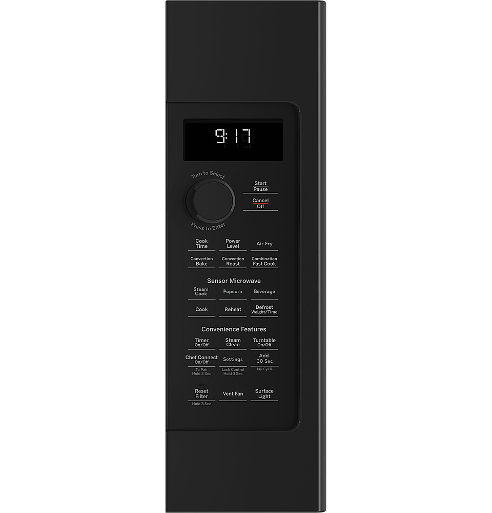 Left View: GE Profile - Profile Series 1.7 Cu. Ft. Convection Over-the-Range Microwave with Sensor Cooking and Chef Connect - Black