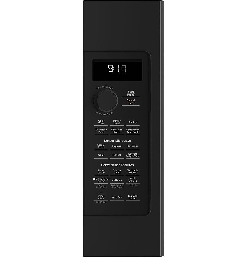 Left. GE Profile - Profile Series 1.7 Cu. Ft. Convection Over-the-Range Microwave with Sensor Cooking and Chef Connect - Black.