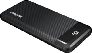 Energizer - MAX 10,000mAh High Speed Universal Portable Charger/Power Bank with LCD Display for Apple, Android, Google & USB Devices - Black - Front_Zoom