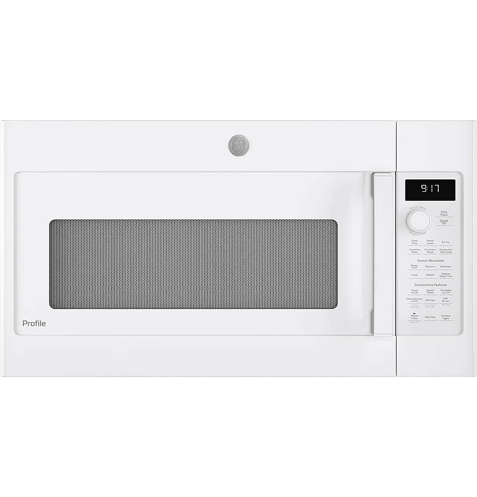 Front. GE Profile - Profile Series 1.7 Cu. Ft. Convection Over-the-Range Microwave with Sensor Cooking and Chef Connect - White.