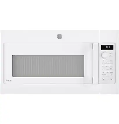 Front. GE Profile - Profile Series 1.7 Cu. Ft. Convection Over-the-Range Microwave with Sensor Cooking and Chef Connect - White.