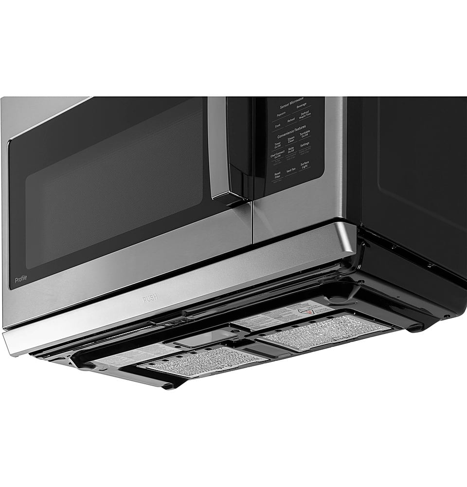 Alt View 12. GE Profile - 2.2 Cu. Ft. OTR Sensor Microwave Oven - Stainless steel.