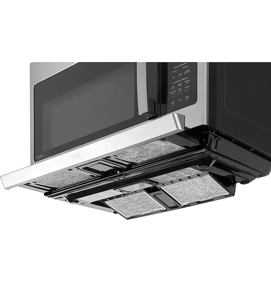 Alt View 14. GE Profile - 2.2 Cu. Ft. OTR Sensor Microwave Oven - Stainless steel.