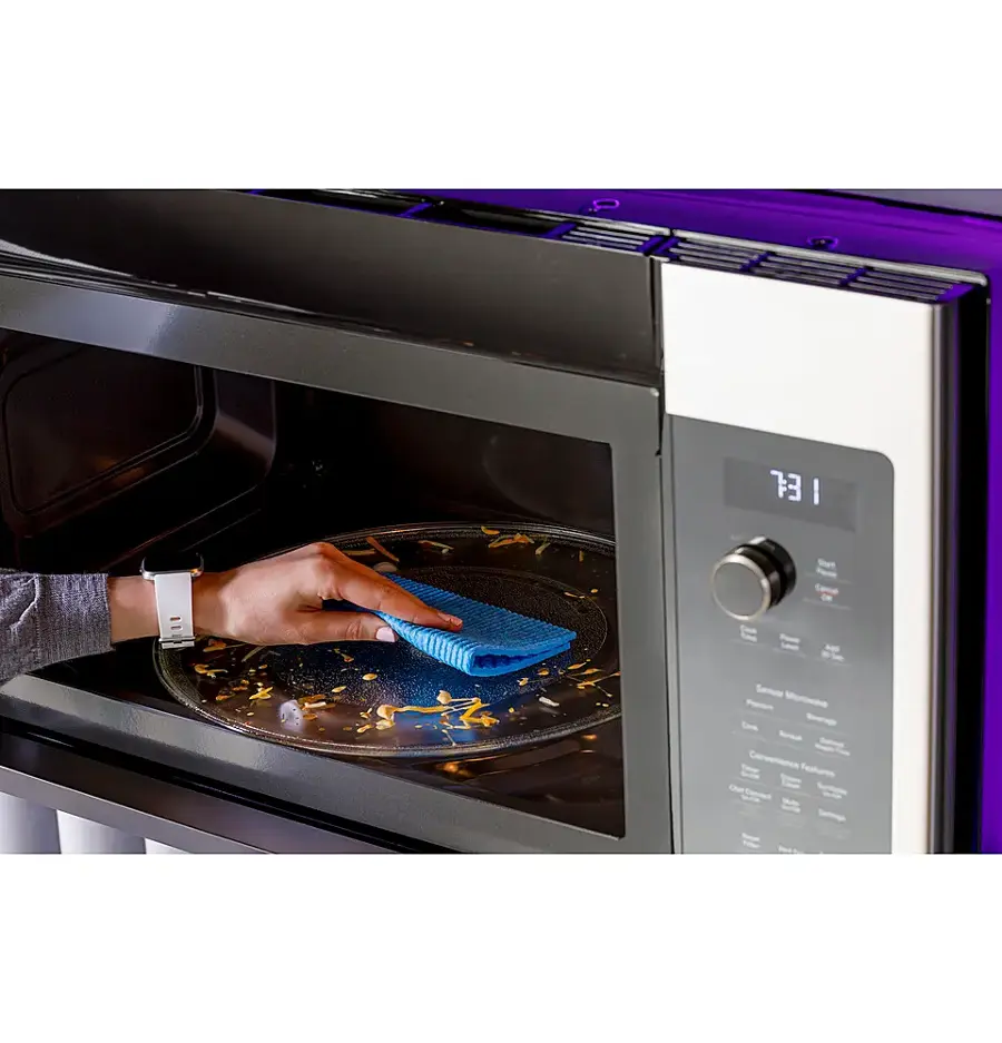 Alt View 20. GE Profile - 2.2 Cu. Ft. OTR Sensor Microwave Oven - Stainless steel.