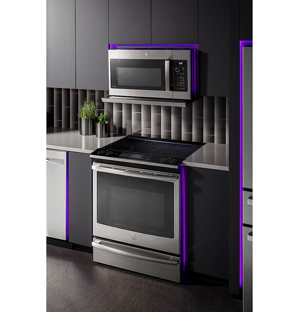 Alt View 28. GE Profile - 2.2 Cu. Ft. OTR Sensor Microwave Oven - Stainless steel.