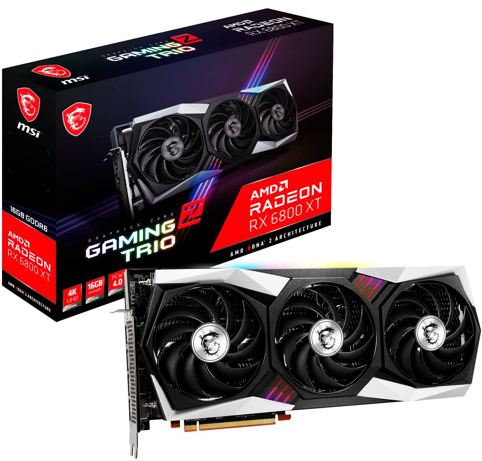 Best Buy: MSI AMD Radeon RX 6800 Gaming Z Trio XT 16G 16GB GDDR6 PCI  Express 4.0 Graphics Card Black RX 6800 XT Gaming Z Trio 16G