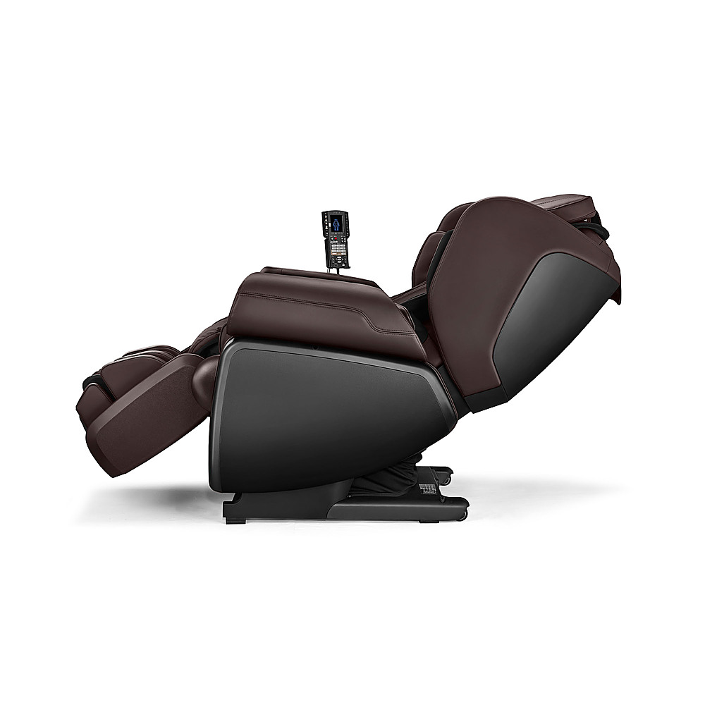 Left View: Synca Wellness - Kagra 4D Heated Premium Massage chair - Brown