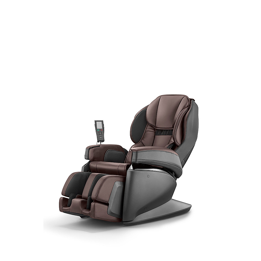 Left View: Synca Wellness - JP1100 Made in Japan 4D Massage chair - Brown