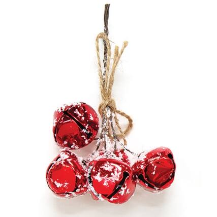 Front. BreeBe - Snowy Red Mini Jingle Bell Pick 5" - Red.