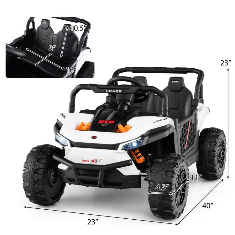 Sure, here is the corrected and grouped text from the image:

- 10.5"
- 8"
- 16"
- 23"
- 4.5"
- 11"
- 40"
- 23"
- 23"
- POWER
- UTV
- I DRIVE