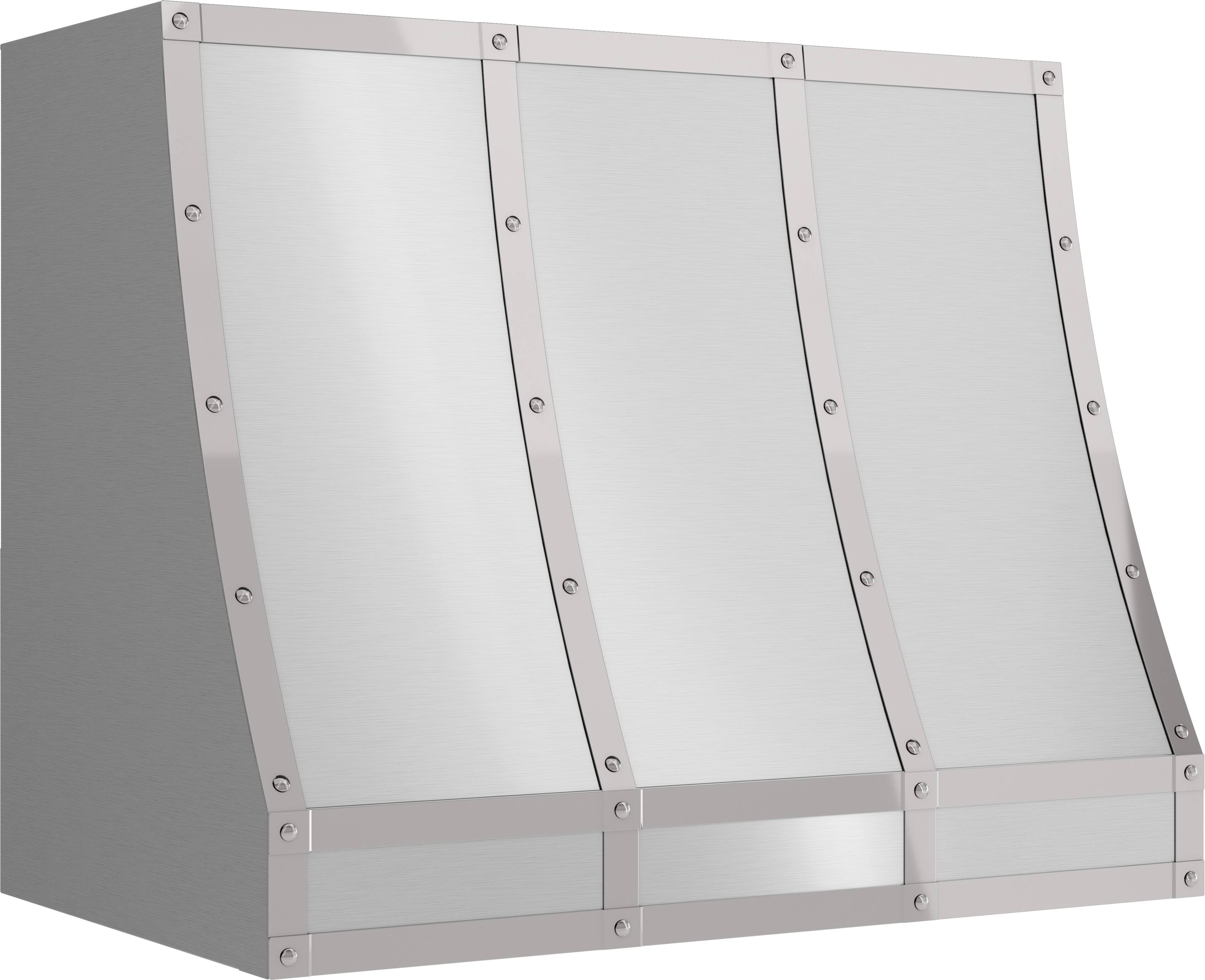 Left. Zephyr - Forte 36 in. Convertible Wall Mount Custom Range Hood - Stainless Steel.