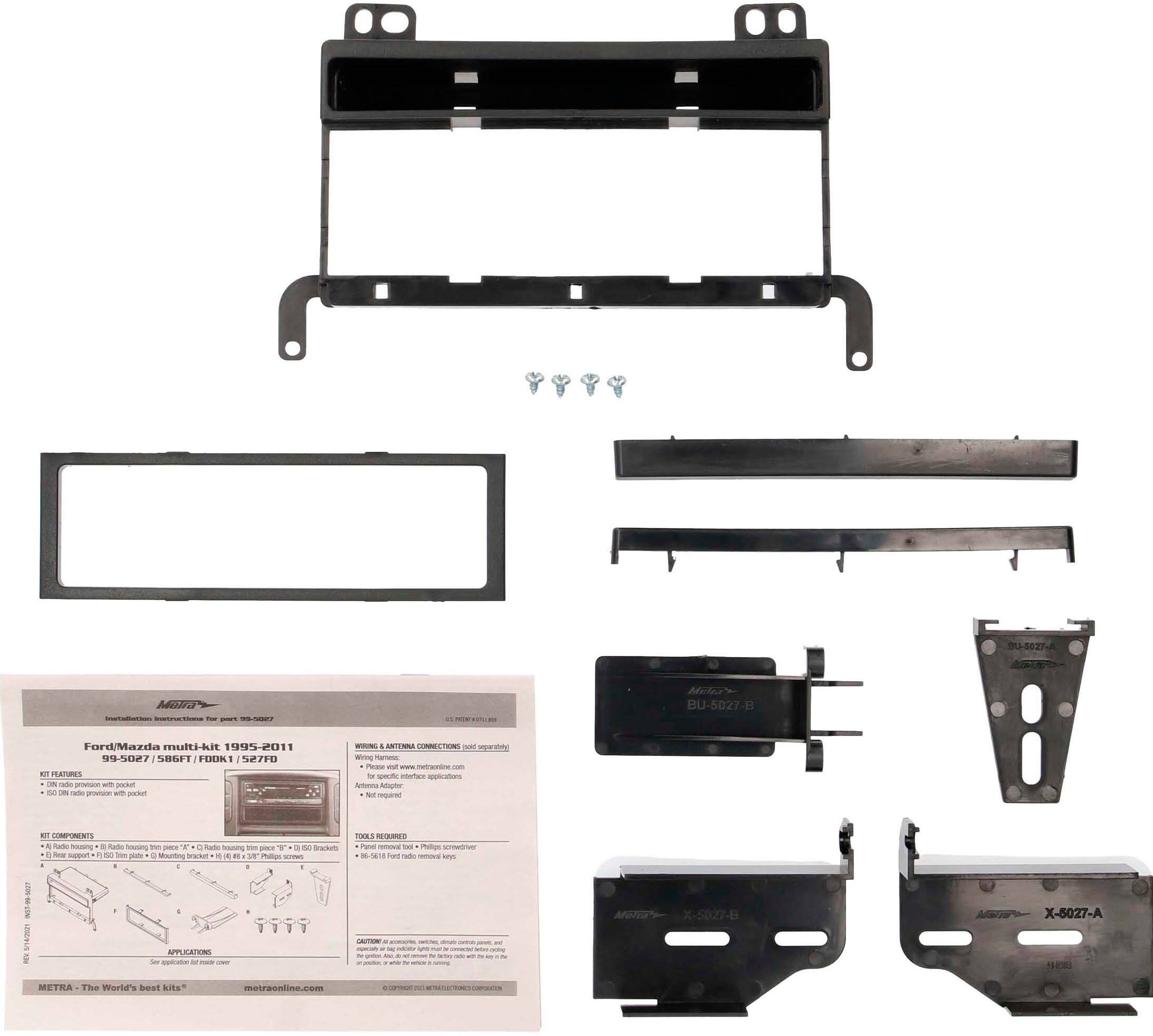 Front. Metra - Dash Kit for Select 1995-2011 Ford and Mazda Vehicles - Black.