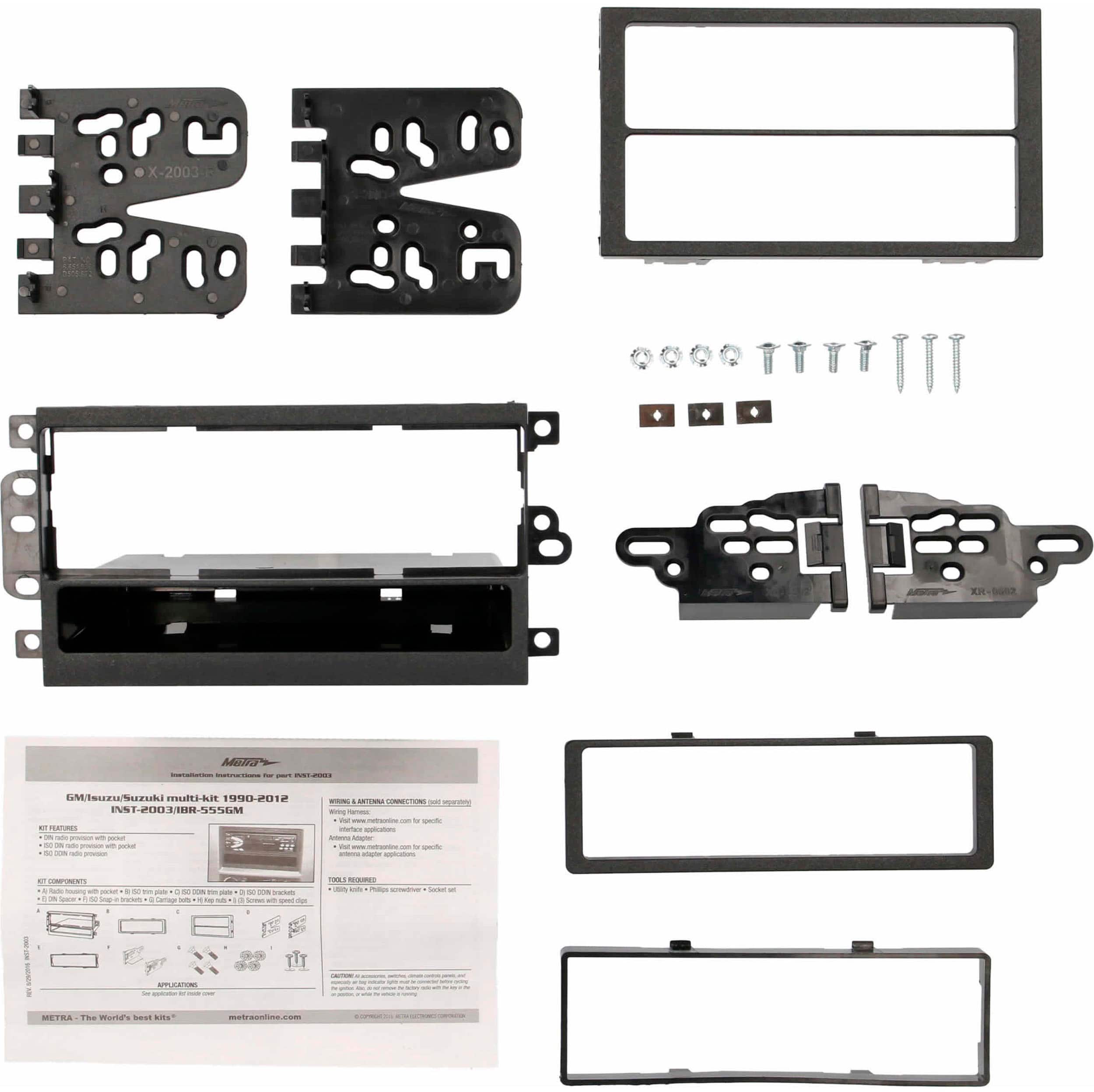 Front. Metra - Dash Kit for Select 1990-2012 GM, Isuzu and Suzuki Vehicles - Black.