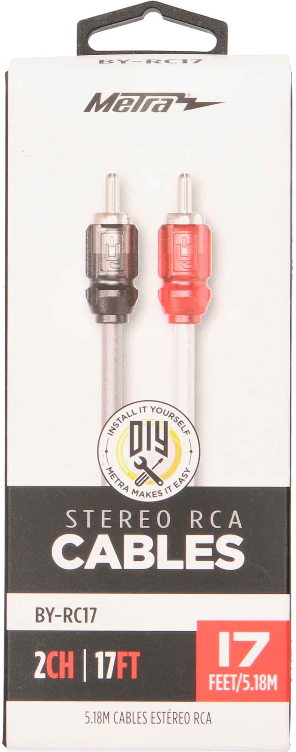 Alt View 14. Metra - 17' Interconnect RCA Cable (2-Pack) - Multi.