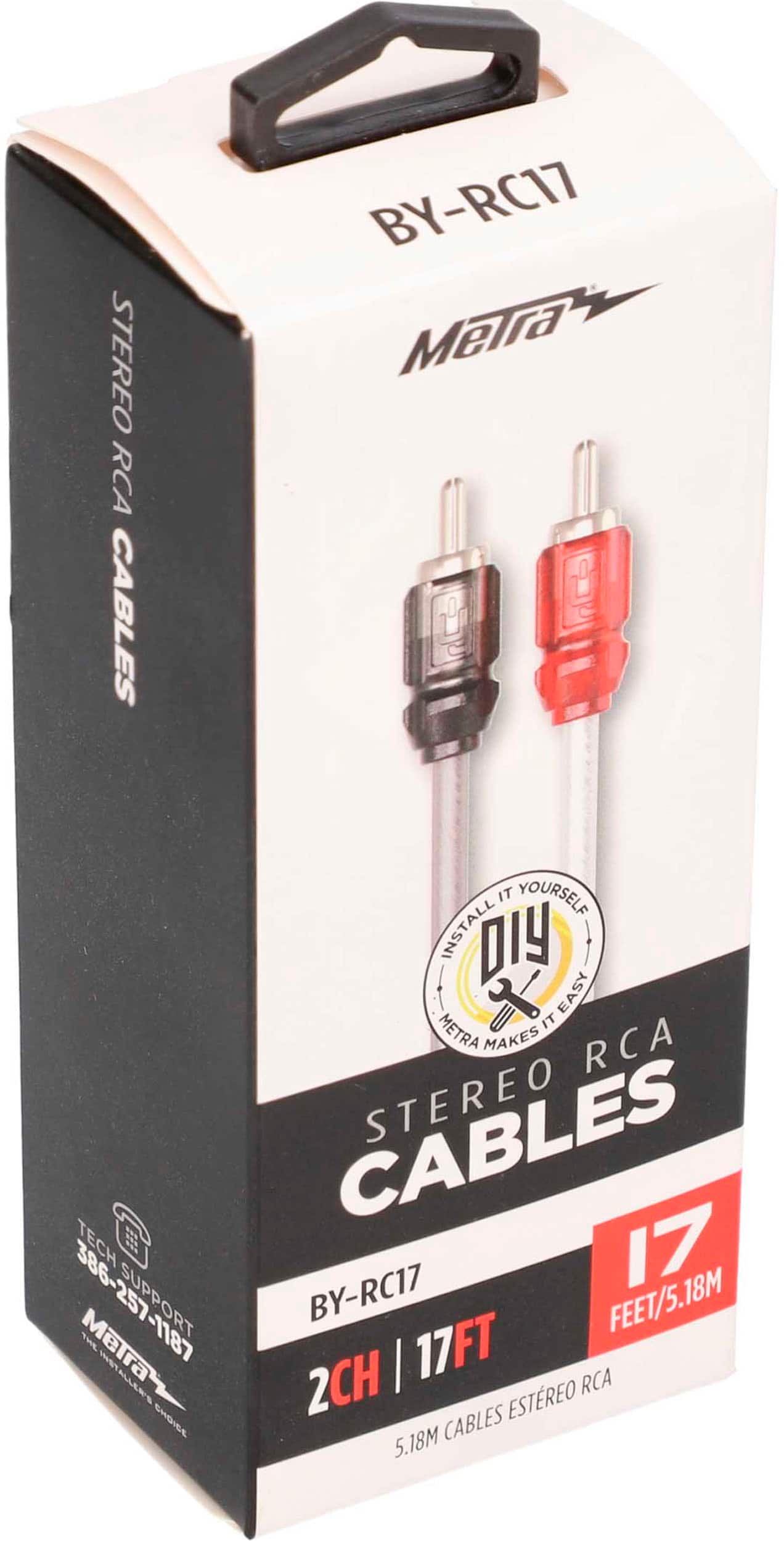 Alt View 16. Metra - 17' Interconnect RCA Cable (2-Pack) - Multi.