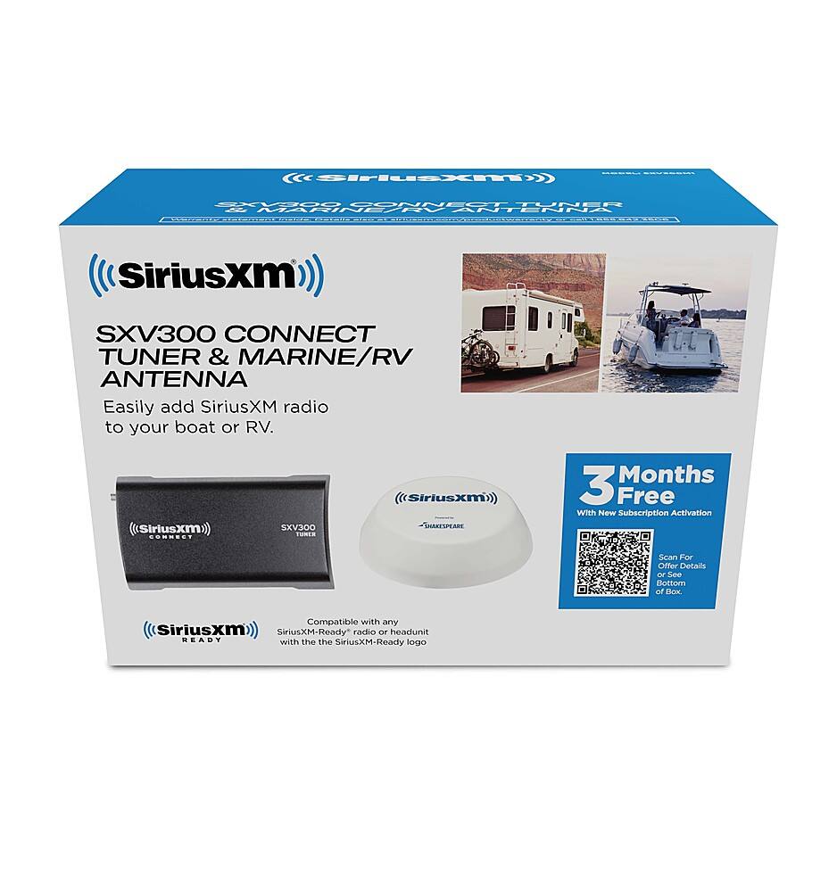 Alt View 11. SiriusXM - SXV300 Connect Tuner with Marine/RV antenna - Black White.