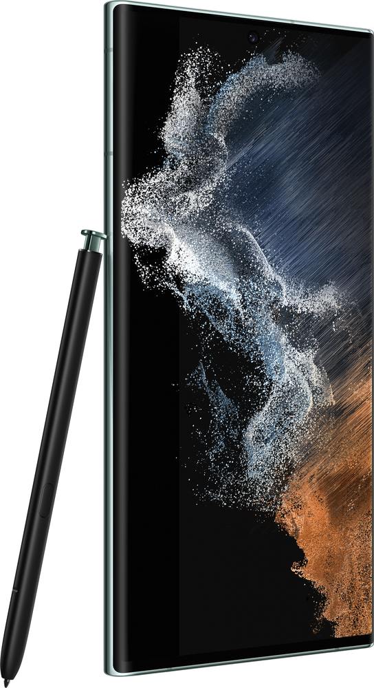 Angle View: Samsung - Geek Squad Certified Refurbished Galaxy S22 Ultra 256GB (Unlocked) - Green
