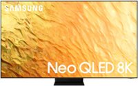 Front. Samsung - 75" Class QN800 Neo QLED 8K UHD Smart Tizen TV - Stainless Steel.