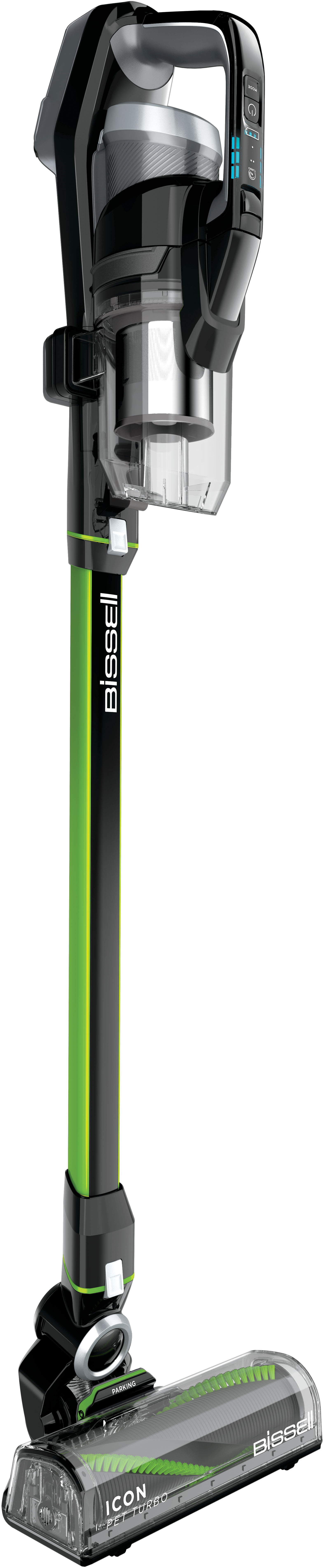 Angle View: BISSELL ICONPET TURBO EDGE Cordless Stick Vacuum - Black, Cha Cha Lime