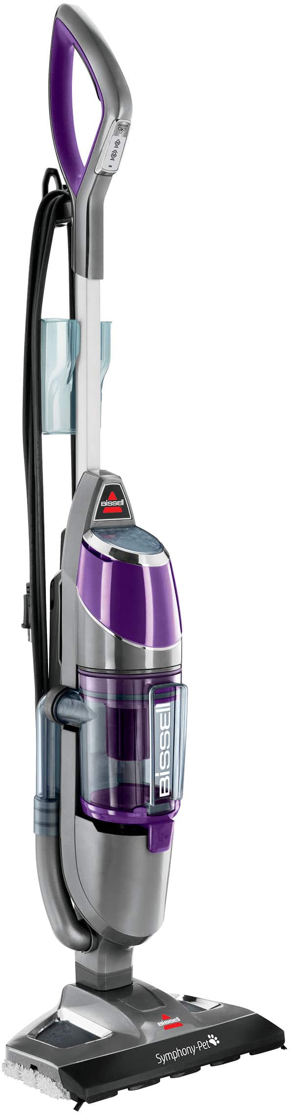 Angle. BISSELL - Symphony Pet All-in-One Vacuum and Steam Mop - Grey and Purple.