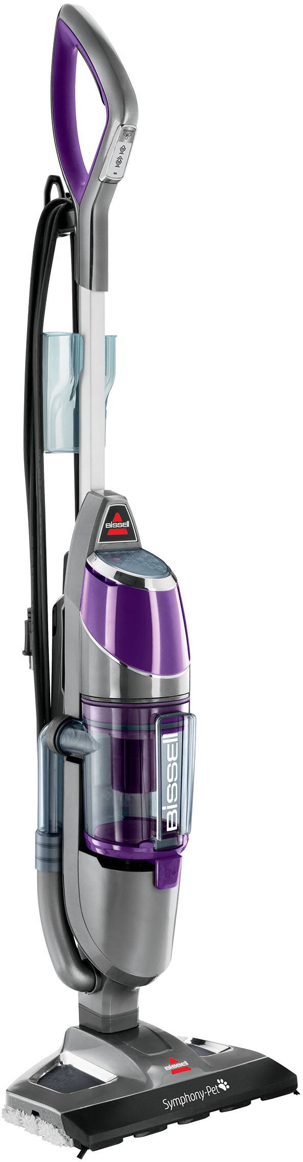 Angle. BISSELL - Symphony Pet All-in-One Vacuum and Steam Mop - Grey and Purple.