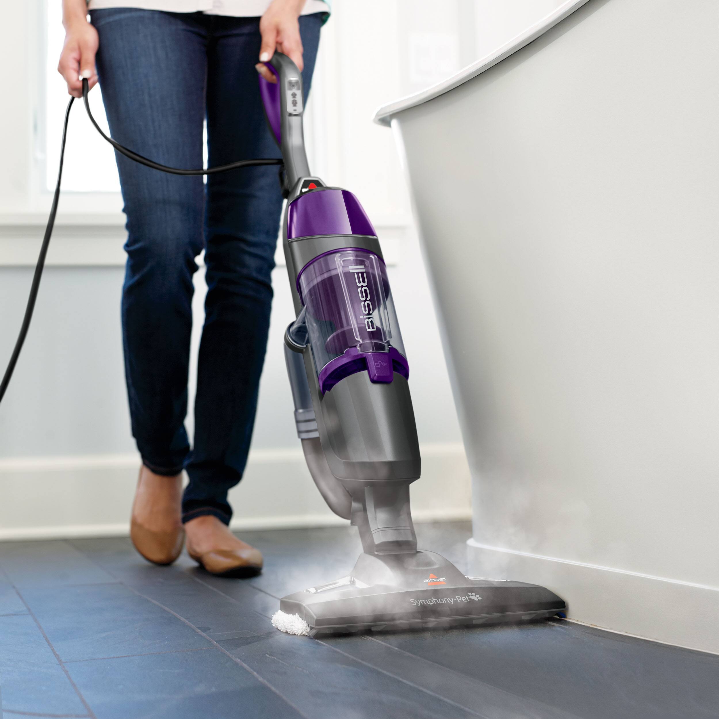 Alt View 1. BISSELL - Symphony Pet All-in-One Vacuum and Steam Mop - Grey and Purple.