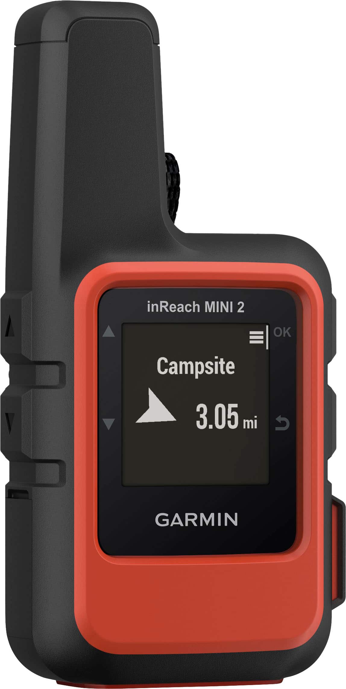Angle. Garmin - inReach Mini 2 Compact Satellite Communicator 1.3" GPS with Built-In Bluetooth - Flame Red.