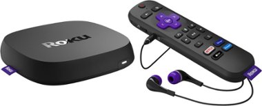 Ultra 4K/HDR/Dolby Vision Streaming Device and Roku Voice Remote Pro with Rechargeable Battery - Black - Front_Zoom
