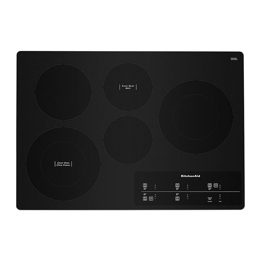 KitchenAid - 30' Built-In Cooktop with 5 Burners and 10''/6'' Even-Heat Ultra Power Element with Simmer Setting - Black