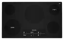 KitchenAid - 36" Built-In Electric Cooktop with 5 Burners and 10''/6'' Even-Heat Ultra Power Element with Simmer Setting - Black