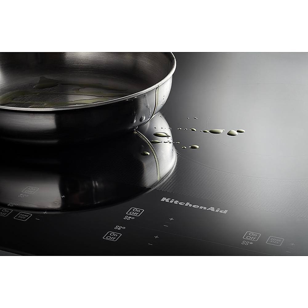 Alt View 16. KitchenAid - 36" Built-In Electric Cooktop with 5 Burners and 10''/6'' Even-Heat Ultra Power Element with Simmer Setting - Black.