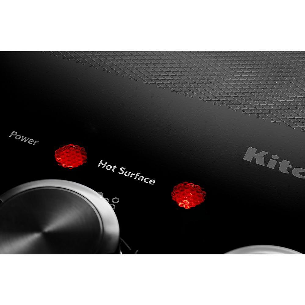 Alt View 15. KitchenAid - 36" Built-In Electric Cooktop with 5 Burners and 10''/6'' Even-Heat Ultra Power Element with Simmer Setting - Black.